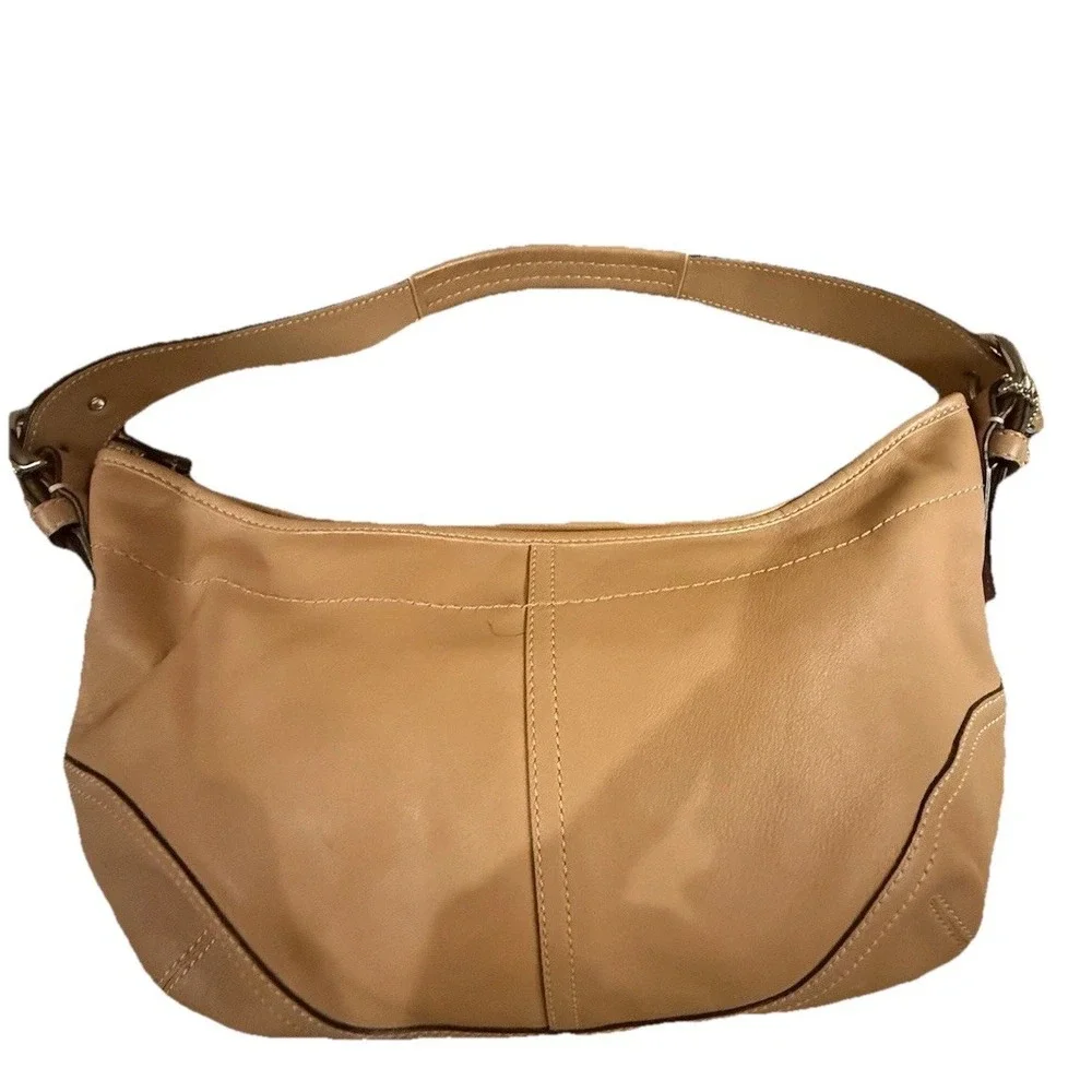 Vintage Coach Soho 9464 Glove Tan Leather Buckle Hobo Bag Light Tan Y2K Rare
